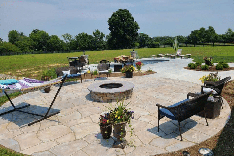 Hardscape Pool and Lounge Area